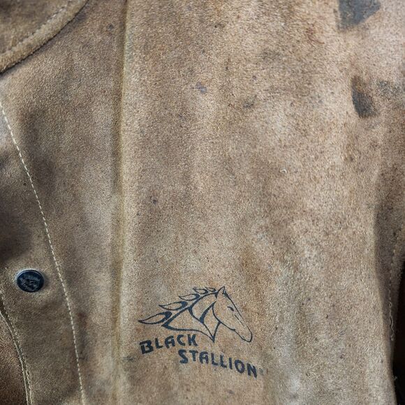 Black Stallion Vintage 30WC Split Cowhide Snap Button Leather Welding Jacket XL - Picture 4 of 12